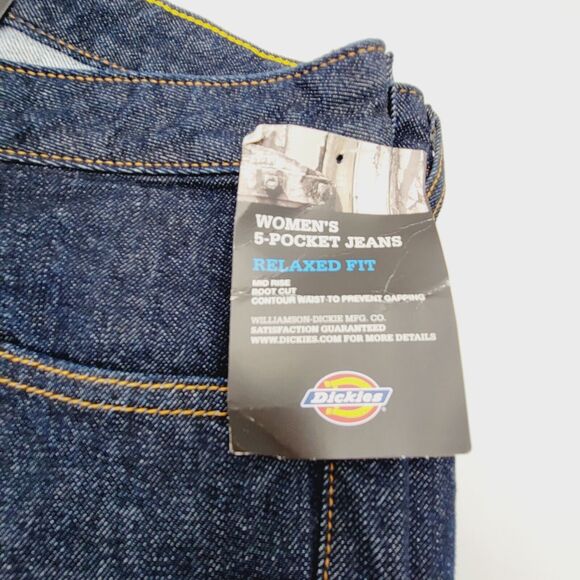Dickies Relaxed Fit Bootcut Jeans Womens Size 10RG (34x33) Blue Denim Cotton - Picture 11 of 12